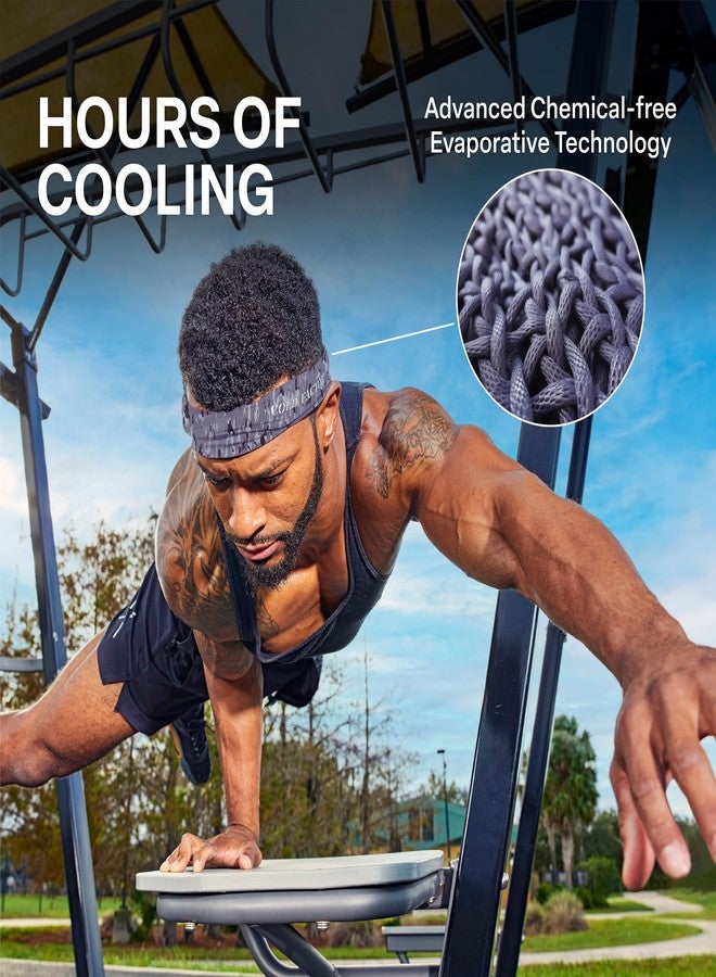 COLD FACTOR Cooling Headband for Women and Men - UPF 50+ Advanced Evaporative Comfort, Instant Cooling Sweatband for Outdoor Sports, Fitness, Yoga, Hiking, Running, and Workout - 3 Pack (Camo) - Image 5